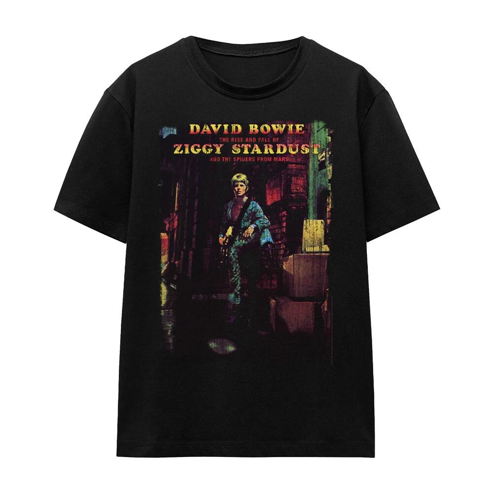 David Bowie Ziggy Stardust Album Ladies 100% Cotton T-shirt Mens Tees Top S-2XL, Black L