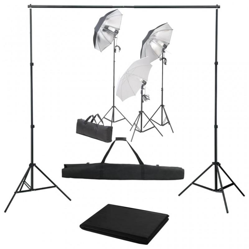Día y Noche - Día y Noche Kit de estudio fotográfico con set de luces y fondo