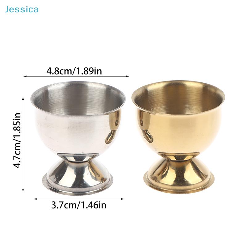 Stainless Steel Egg Cup Set - Shiny Silver  Gold Egg Holders For Breakfast Kitchen Tableware(4Pcs)