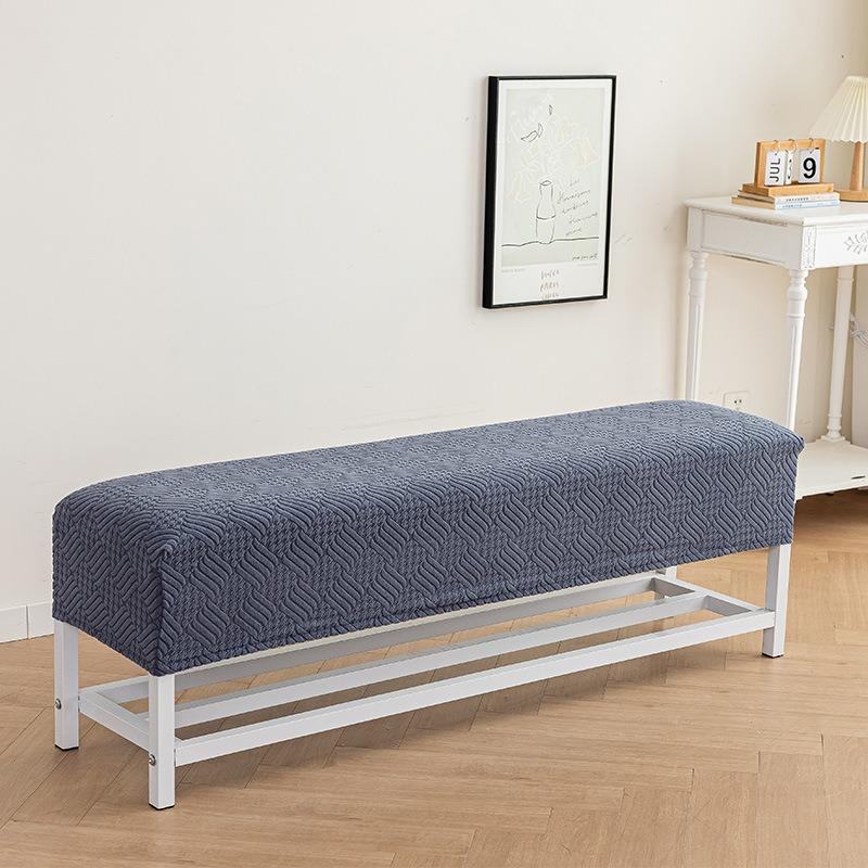 

Stretch Bench Cover XS/X/M/L/XL Jacquard Rectangle Stool Slipcover Anti-Dust Removable Slipcover for Piano Bench Dining Entryway 1PC-XS темно серый