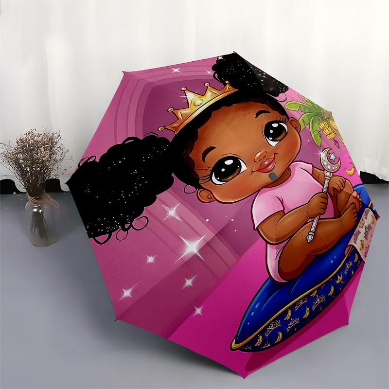 1PC Princess Crown Umbrella-8-Rib Reinforced, Automatic Open, Lightweight & Durable, Fashion Accessory for Outdoor, Beach L0365