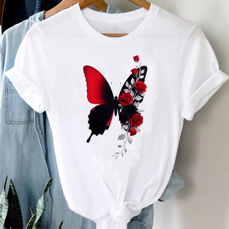 (Asian Size) Printed Female Clothing Women Tee Letter Cute 90s Sweet Lady  T Shirt  Casual Fashion Top Graphic Short Sleeve T-shirts