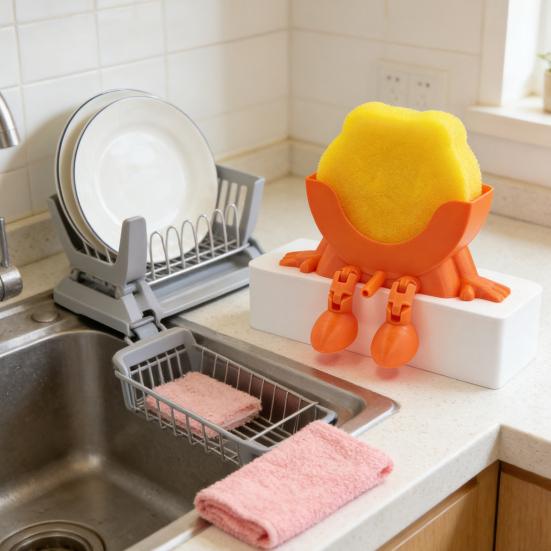 Soporte para Esponjas Impreso en 3D con Patas de Drenaje para Baño Cocina Encimera Soporte para Esponjas Organizador Multifuncional de Esponjas Estante de Almacenamiento