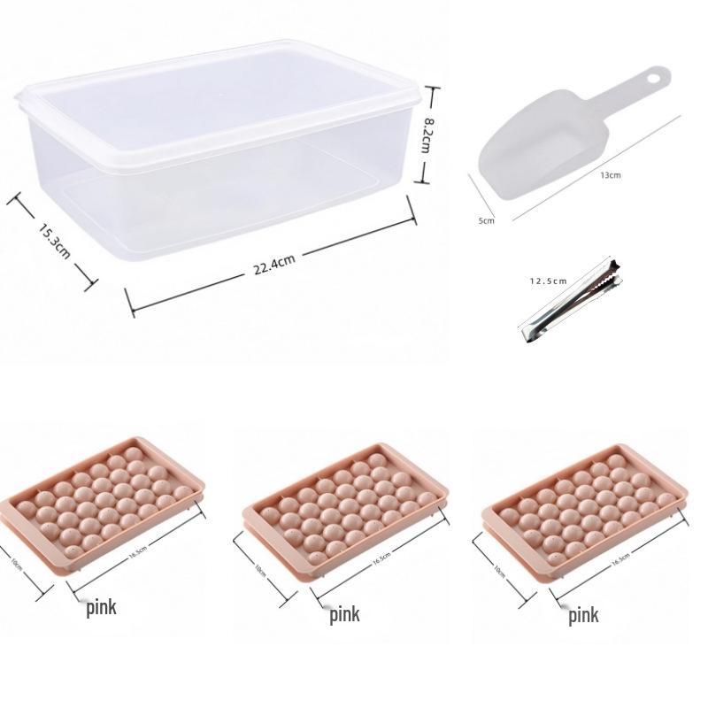 Spherical Ice Cube Tray with Lid for Ice Hockey - Makes 33 Cubes