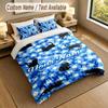 Cat Theme Personalized 3Pcs Bedding Set Custom Text & Name 1 Sheet 2 Pillowcases Household Bedding 1pc