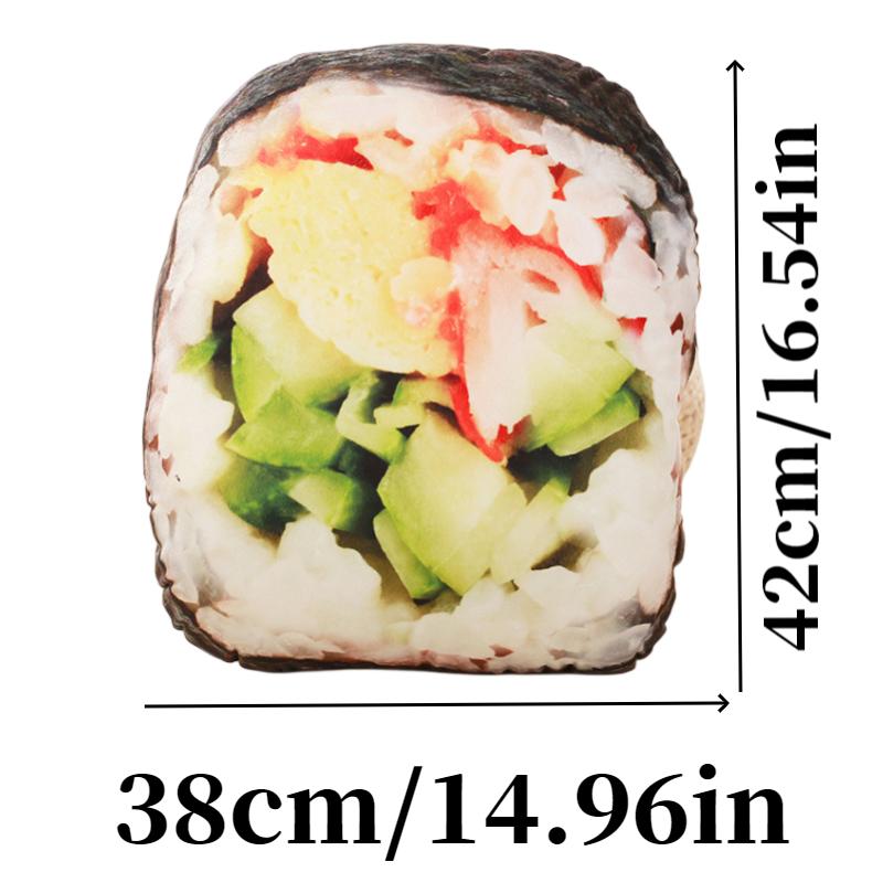 Toy Plush Sushi Reality Foods Soft Cushion Pillow Plushie Room Decor Kids Gifts
