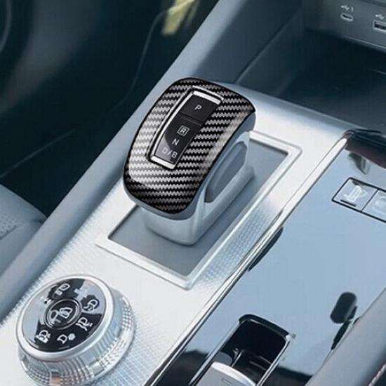 1x ABS Carbon Fiber Pattern Gear Shift Knob Trim For Mitsubishi Outlander +