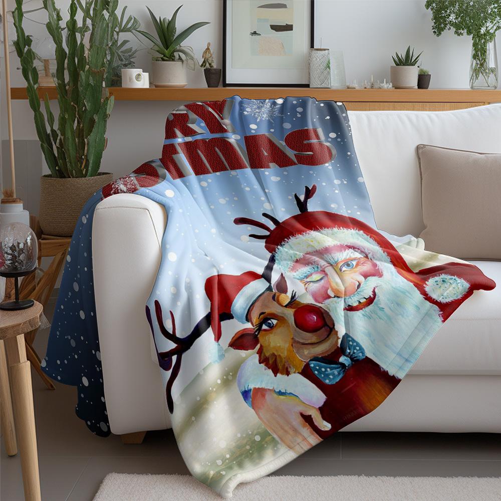 Tuniu Weihnachts-Schneeflocken-Kuscheldecke Weich Gemütlich Sofa Bett Überwurf für Kinder Jugendliche Erwachsene