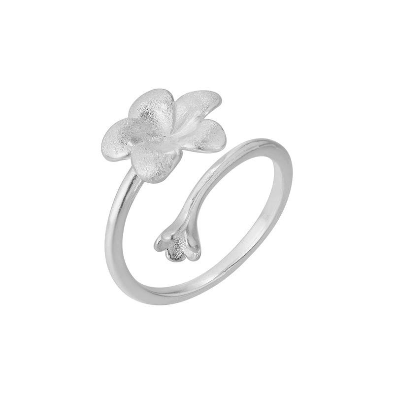 Elegant Frosted Texture Floral Bloom Adjustable Rings For Women Girl Fashion New Jewelry Gift Party Wedding anillos
