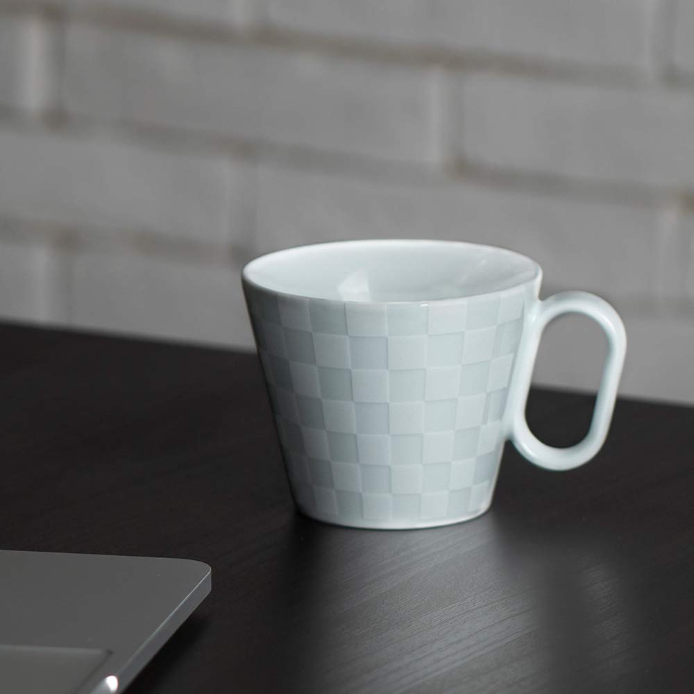 Wired Beans Wired Beans Mug that lasts a lifetime Arita ware regular checkered mug 240ml (white (glossy))