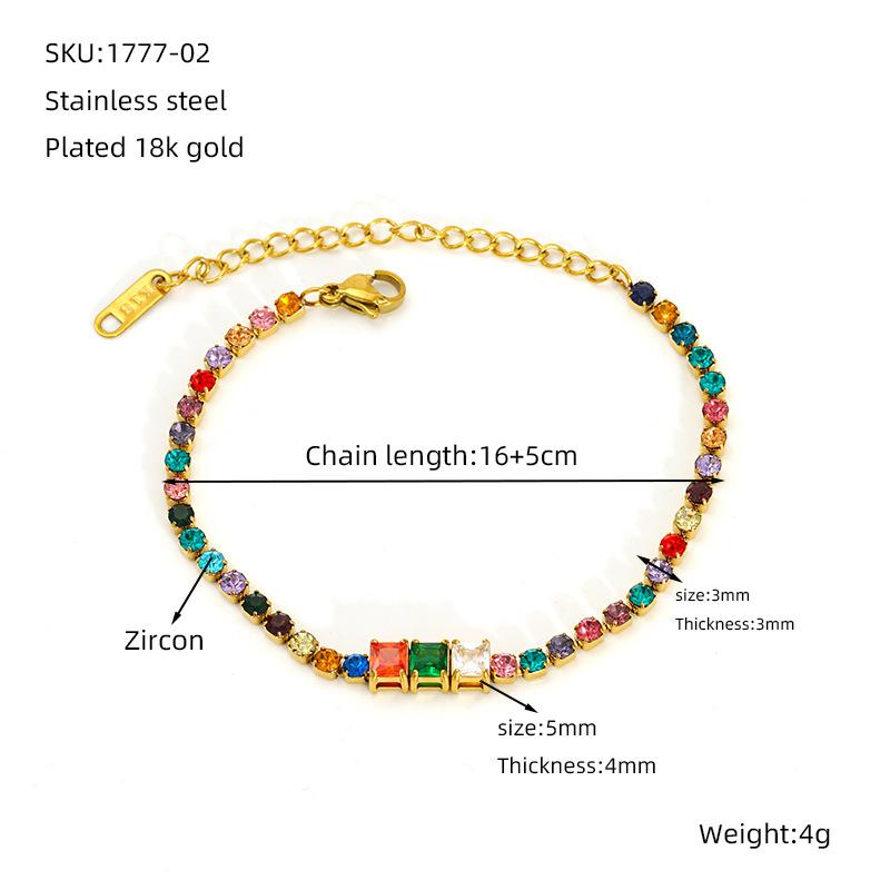 2026 European and American Zircon Tennis Chain Bracelet Women's Full Diamond Ins Niche Design Light Luxury High-end Jewelry