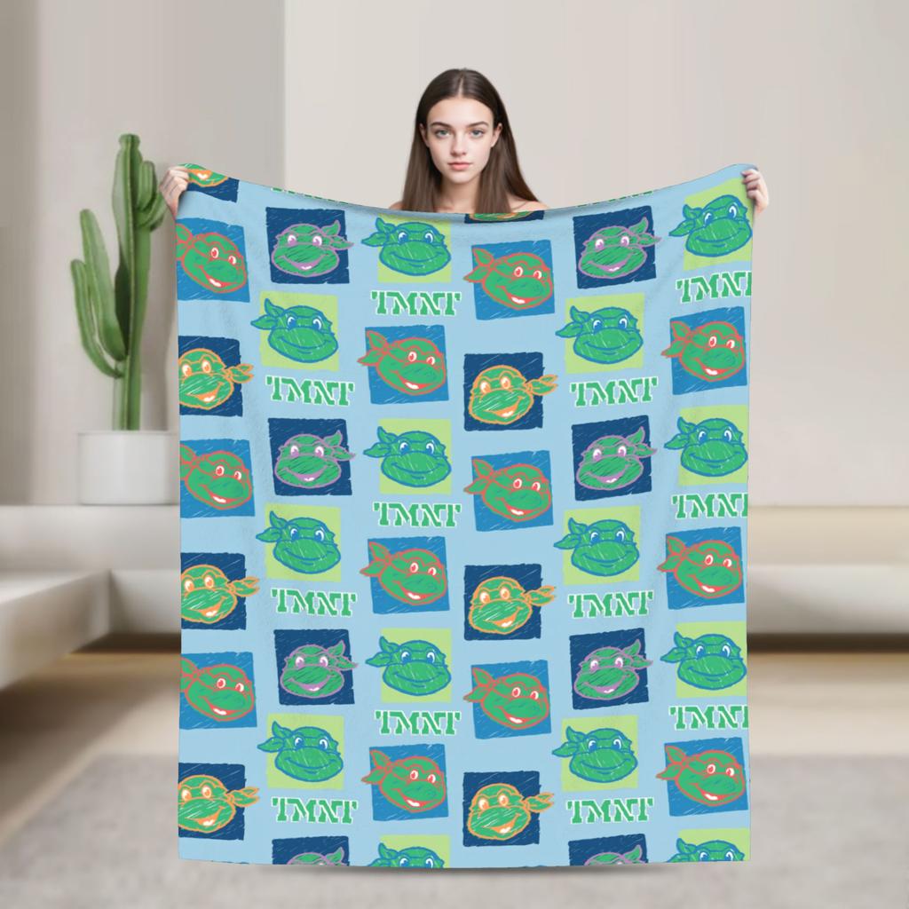 Comic Warm Soft Blankets T-Tmnts Character Decorative Plush Bedding Throws Funny Home Decor Flannel Bedspread Sofa Bed Cover