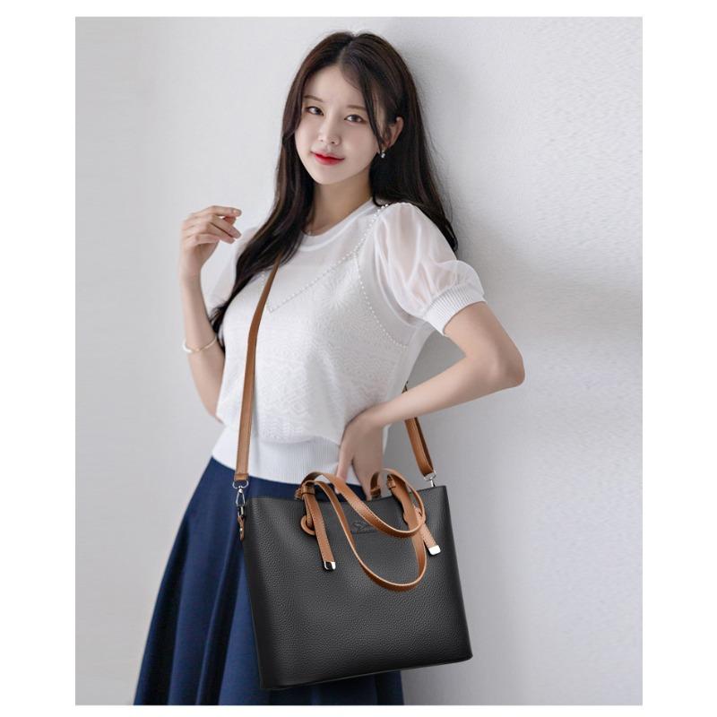 Damen Minimalistische Tragetasche, Schultertasche mit großem Fassungsvermögen, Retro Tragetasche, Damenhandtasche, Modische Alltags-Schultertasche