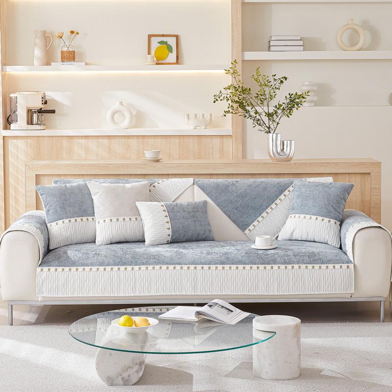 New Chenille Sofa Cushion, Universal Anti-slip Cushion for All Seasons, Simple Modern Living Room Sofa Cover, Cloth Towel