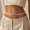 Stretch Elastic Band Pearl Waist Chain Pearl Beads Elastic Waistband Rhinestone Decor Strap  Party