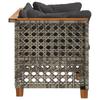 Vidaxl Moduli Angolari per Divano con Cuscini, 2 Pezzi, Grigio, Polyrattan