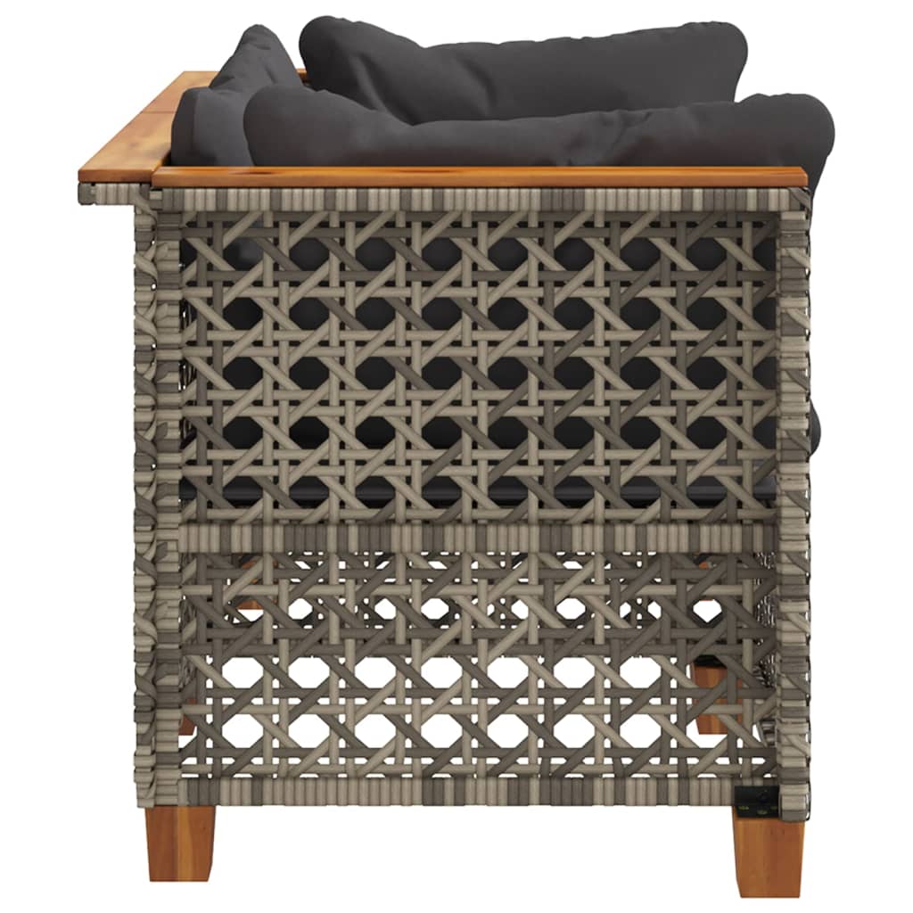 Vidaxl Moduli Angolari per Divano con Cuscini, 2 Pezzi, Grigio, Polyrattan