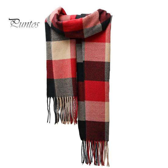 Scarves Men Scarf British Style Classic Plaid Fringed Tassels Soft Keep Warm Faux Cashmere Autumn Winter Adults Long for Riding