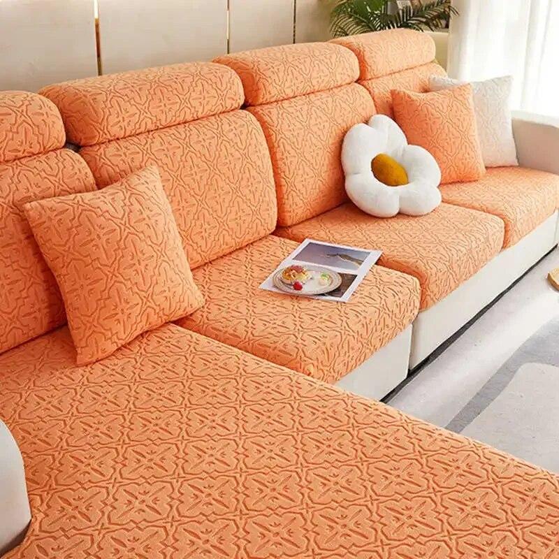 Zagęścić geometryczne elastyczne poszewki na poduszki 1/2/3/4 osobowa narożna narzuta na sofę szezlong materac na sofę