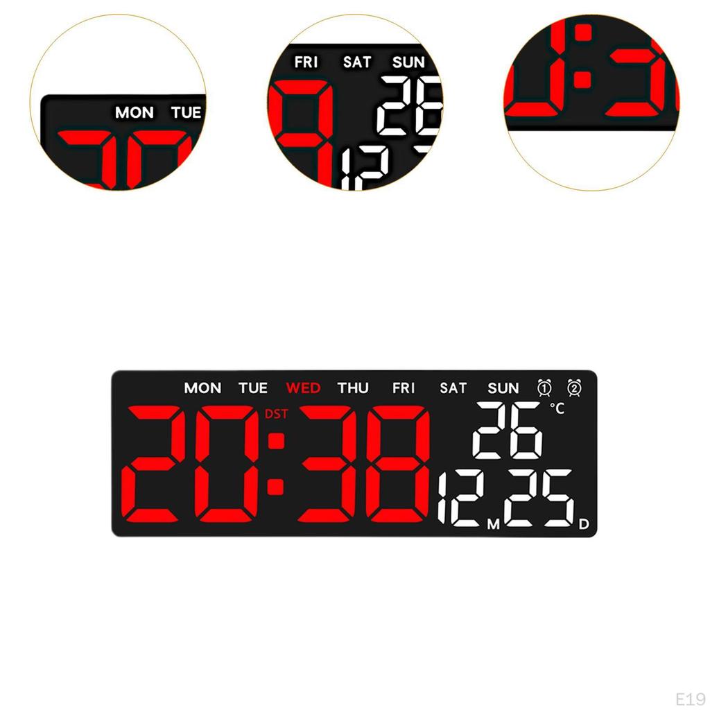 Desk Clock Displaying Date, Time, and Temperature Features