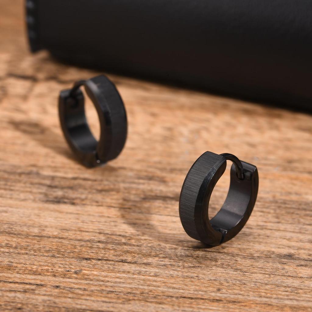 Stainless Steel Jewelry Anti Allergy Hoop Earrings Women Man Simple For Dad  Mom Boyfriend Girlfriend Valentine's Day Gift