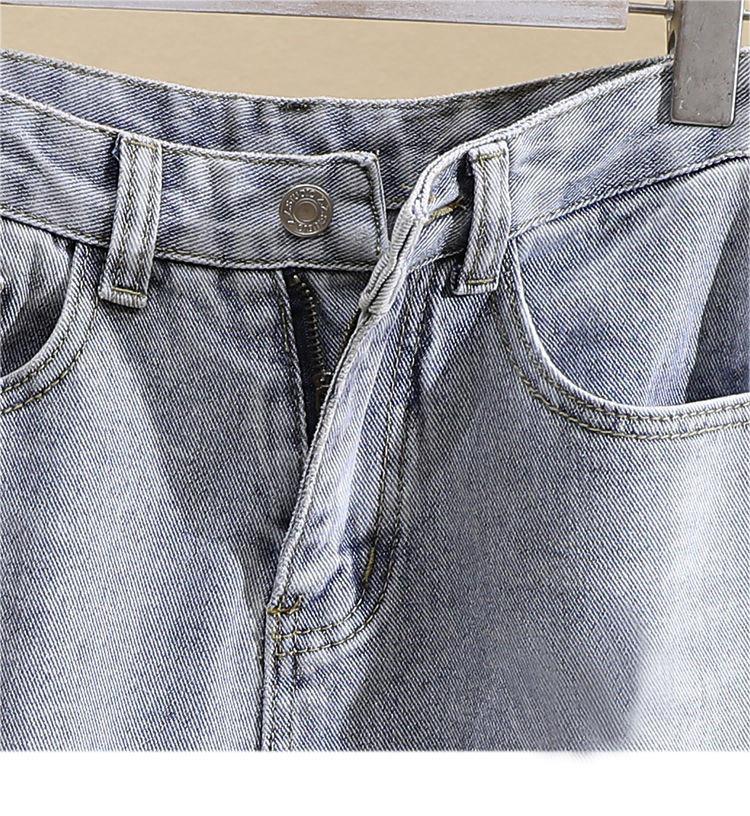 Women's Light Color High Waist Ripped Harem Jeans - Korean Style, Loose Nine-Point Fit, Autumn 2021