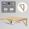 SucceBuy Wall Mounted Folding Table Wooden Floating Desk with Shelf Bracket Drop Leaf for Home Office Kitchen Bar Space-Saving