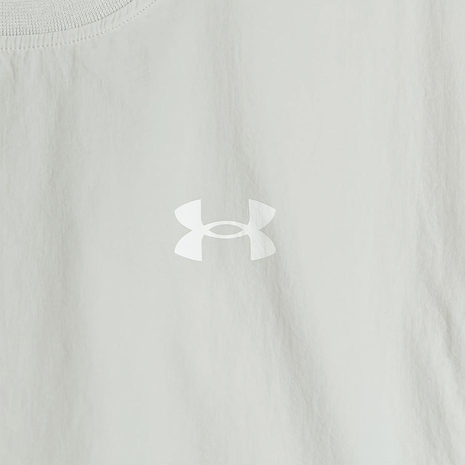 Under Armour Letter Print Woven Crewneck Training Retro American Sweatshirt Men sweatshirt Clay-White 1387996-114