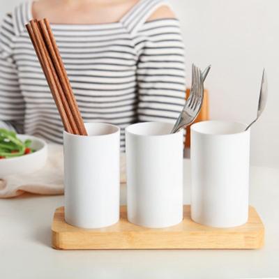 Kitchen Storage Holder Chopstick Rack Multifunctional Household Tableware Spoon Fork Drain Box Oak High-grade Organizer Rack