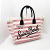 2024 New Commuter Practical Large Women's Large Capacity Leisure Tourism Stripe Plaid Handmade Tassel Handbag