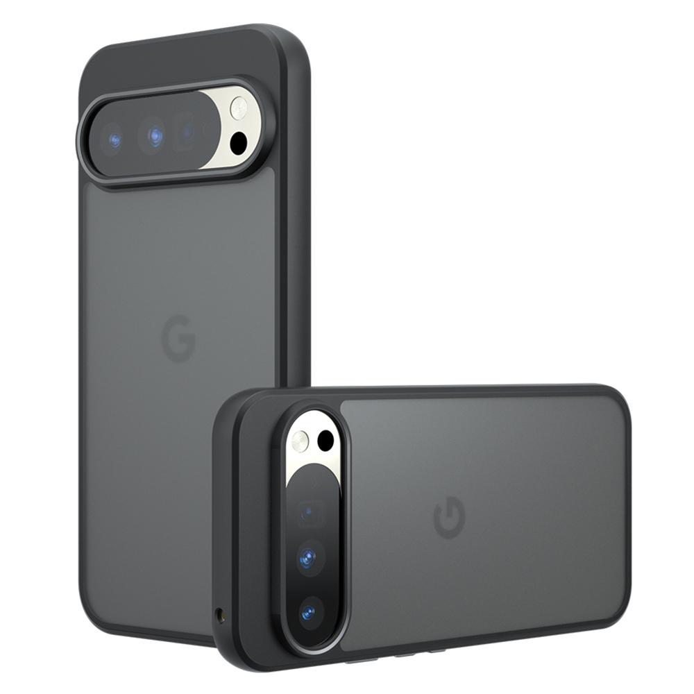 

For Google Pixel 10 Pro XL Case Skin-Touch TPU+PC Matte Phone Shell,Transparent Black A