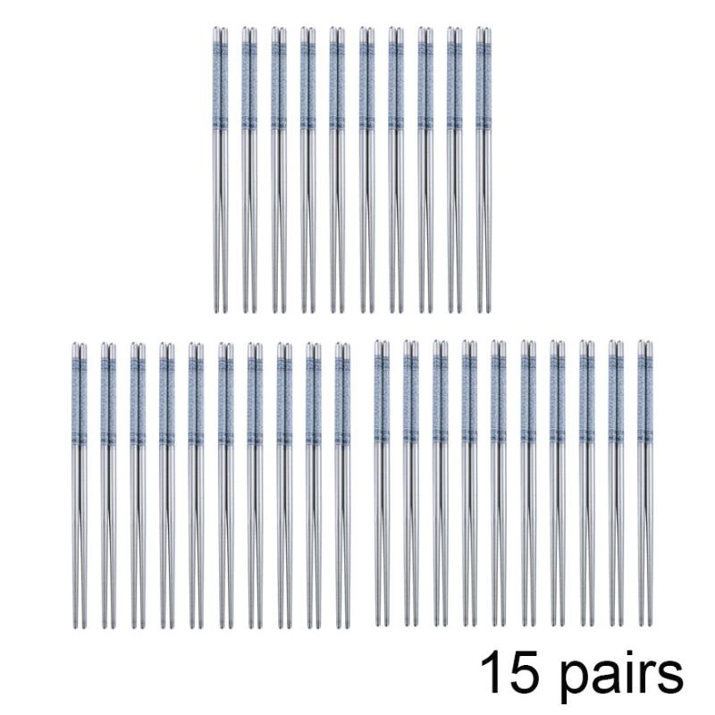 5/10/15/20Pairs Stainless Steel Non-slip Chinese Chopstick For Porcelain Print Chopsticks Cooking Eating Easy To Clean