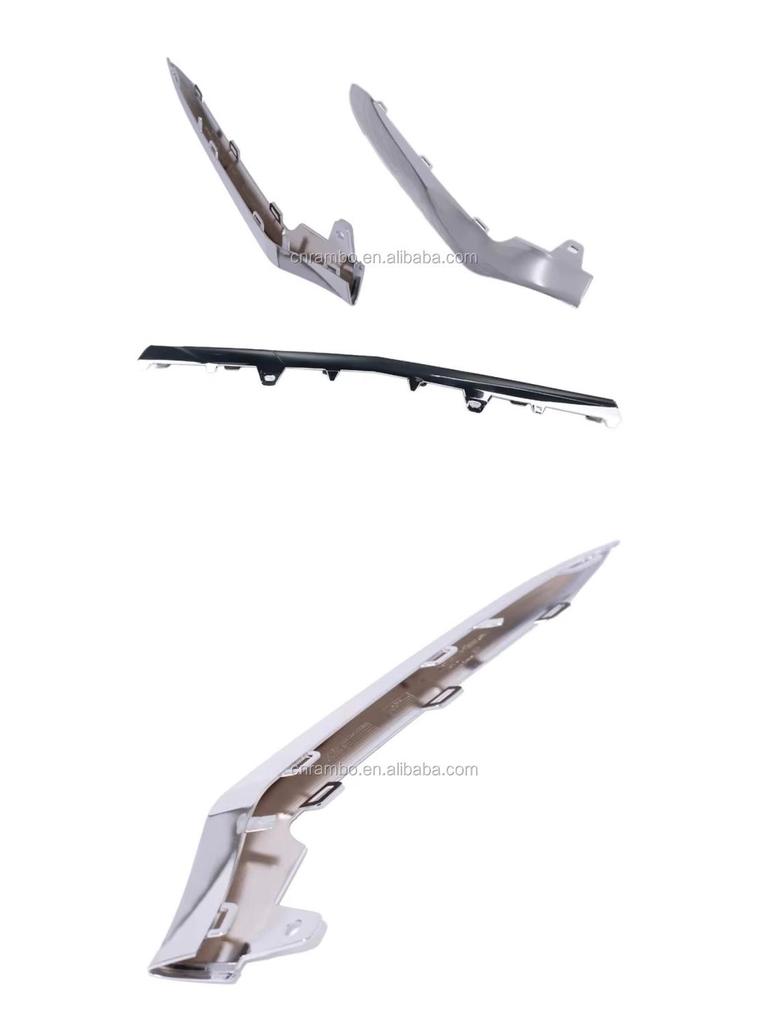 2128852774, 2128852674, and 2128852874 Fit the Chrome Trim Strip On the Front Bumper of a Mercedes-Benz W212.