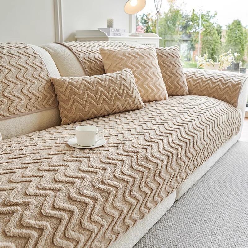 New Autumn and Winter Thickened Non-Slip Cushion Leather Sofa Cover Cotton Velvet Sofa Cover Cloth Towel Seat Cushion