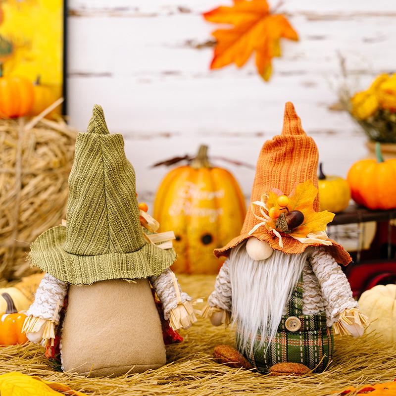 Autumn Fall Gnome Sunflower Maple Leaf Women And Men Thanksgiving Gnome Harvest Gnome Fall Decorations For Home Table