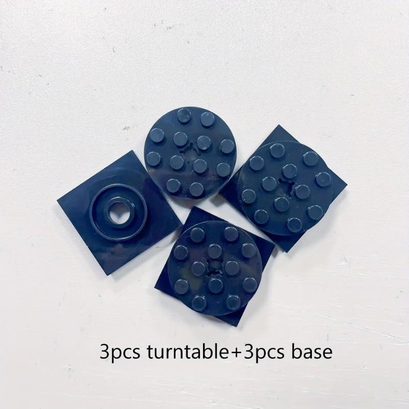 6Pcs/3Sets MOC Scene Building Blocks Compatible Small Particles 4X4 Round Plate Building Blocks Turntable