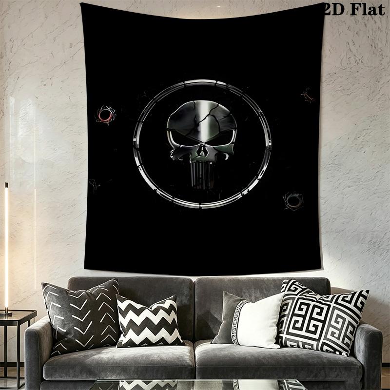 Patriotic American Flag Skull Tapestry Wallmounted Background Cloth Wall Covering Decoration Homestay Soft Decoration Tapestry