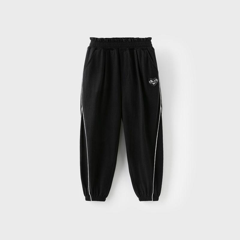 David Bella Girls  Sports Pants Children s Trousers 2026 Summer New Casual Pants Anti-Mosquito Pants Pure Cotton Thin Long Pants Technology Black [Spot] 150