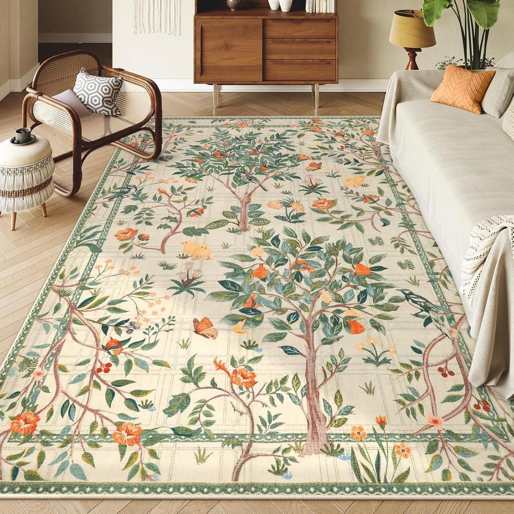 Green Living Room Carpet Forest Tree Carpets Yellow Leaves Thanksgiving Rug Home Decoration Rugs for Bedroom Bedside Floor Mat