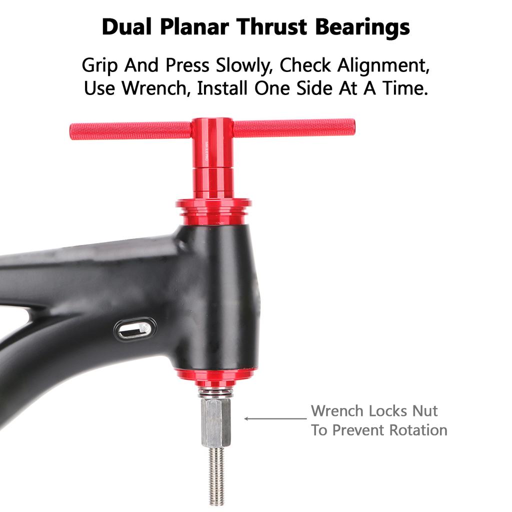Bicycle Headset Press Tool Bottom Bracket Press Fit Tool CNC Aluminum Alloy with Thrust Bearings for Smooth Installation Headset