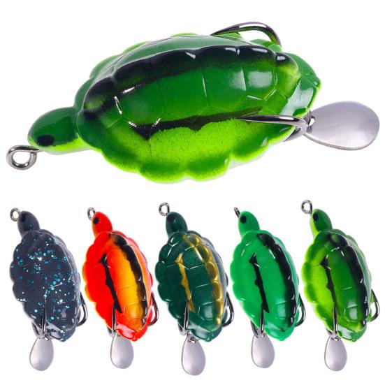 5.5CM/11.7G Turtle Fishing Lure with Spinner Sequin Sharp Hook Realistic Topwater Floating Artificial