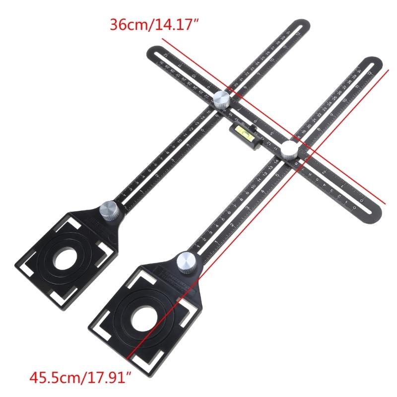 High Performance Adjustable Ceramic Tile Hole Open Locator Ruler Cutter Guide Tools Aluminum Alloy Lightweight Measurer