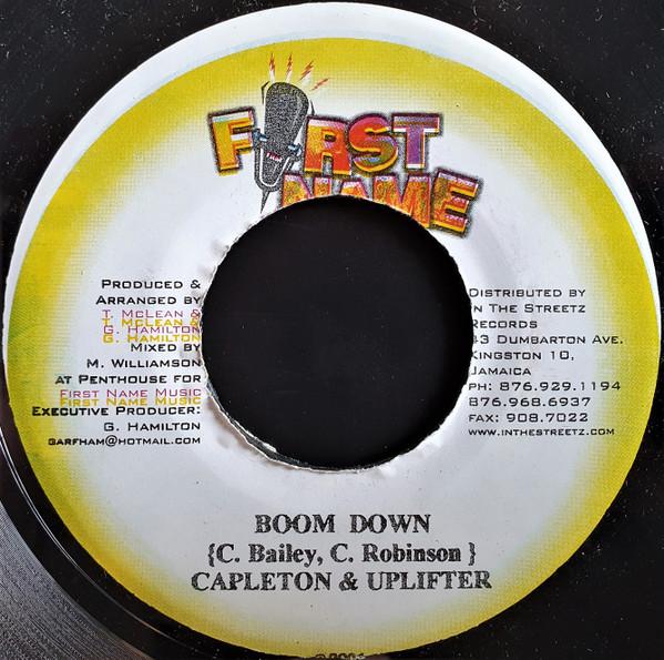 7inch Record CAPLETON & UPLIFTER - Boom Down NONE First Name Musi 2001 Jamaica Reggae, Ska & Dub Used