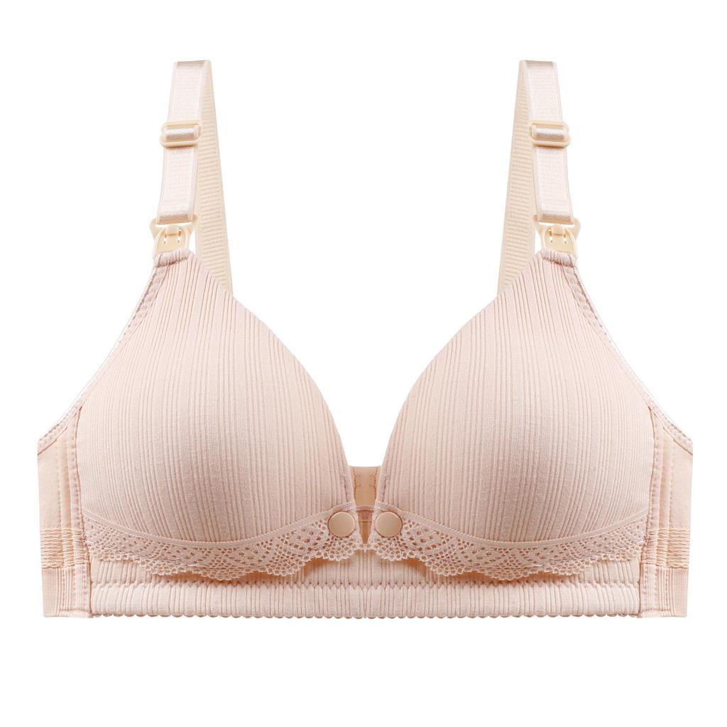 Maternity Nursing Bra: Anti-Sag, Full Support, Front Buckle, Pure Cotton Lining, Thin Design for Pregnancy & Breastfeeding.