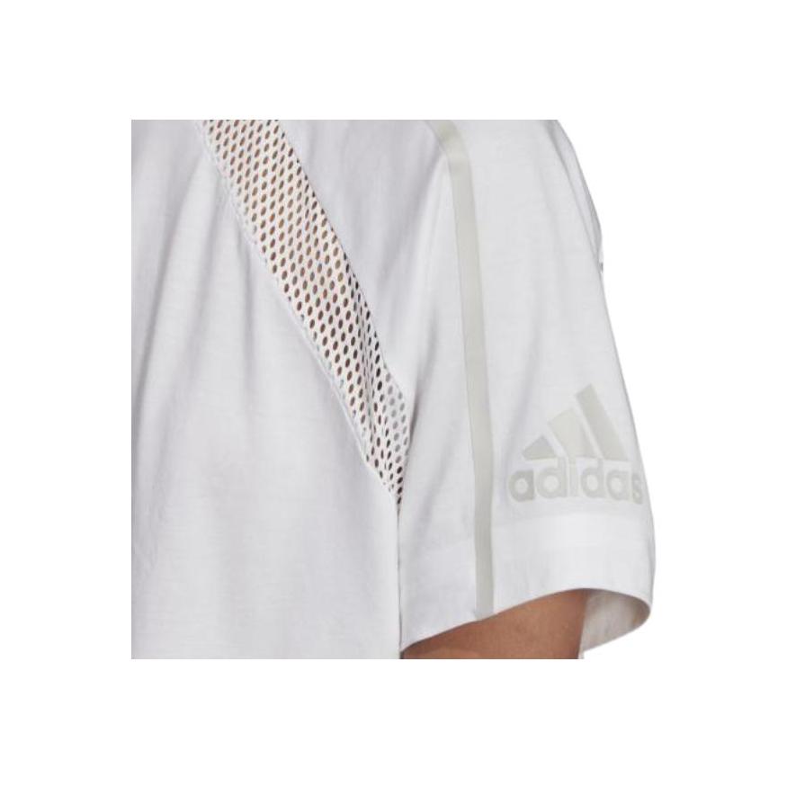Adidas Solid Color Round Neck Sports Short Sleeve T-Shirt Women Tops White EJ8740