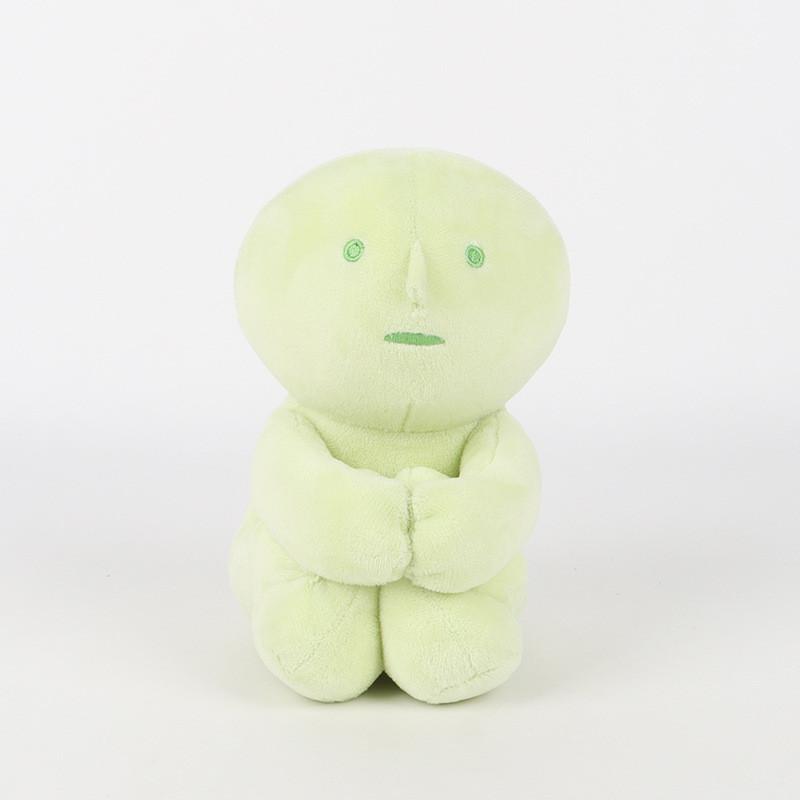 Cute Green Smiski Seated Portrait Plush Toy Doll And Pendant For Kids And Collectors
