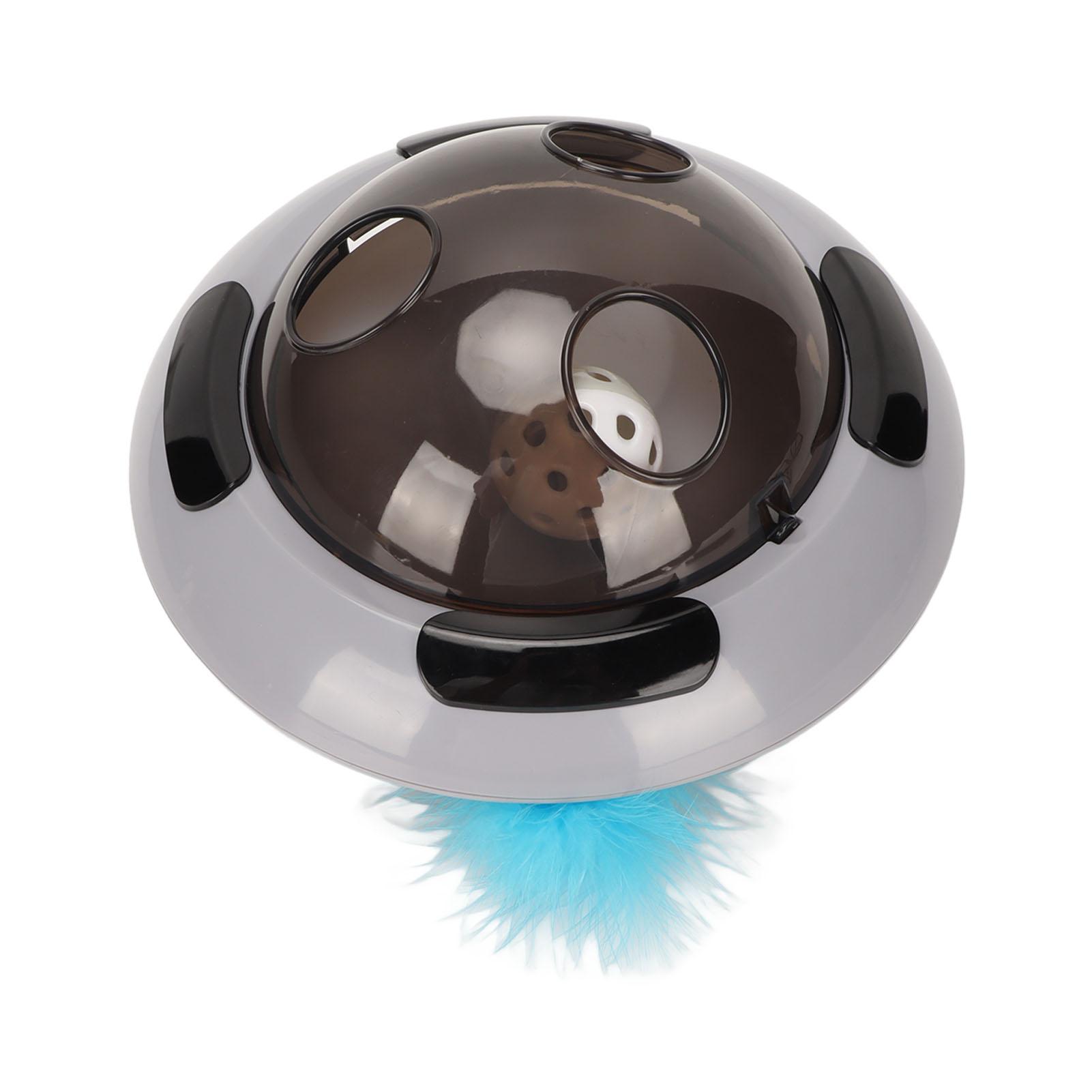 

Cat Electric Feather Toy Low Noise Boredom Relief Flying Saucer Shape Interactive Funny Cat Toy for Exercise Training