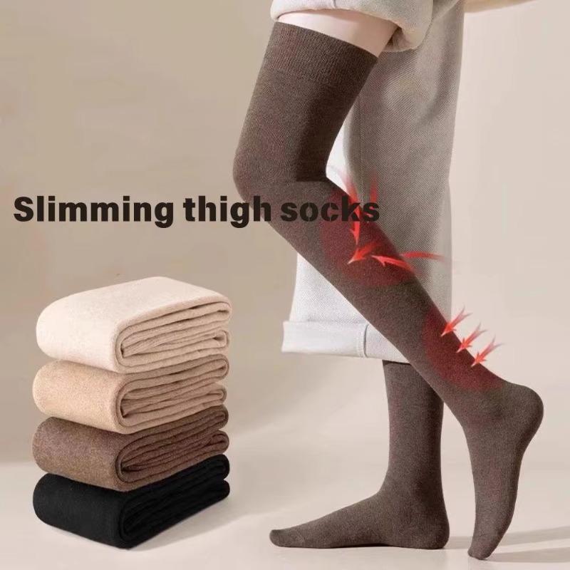 Women Soft Wool Long Socks Autumn Winter Cashmere Solid Knitted Stocking Skinny Casual Knee High Warm Thicken Girls Socks Medias