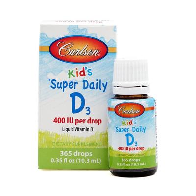 Super Daily Vitamin D3 for Kids Liquid Vitamin D 400 IU, 0.36 Fl Oz