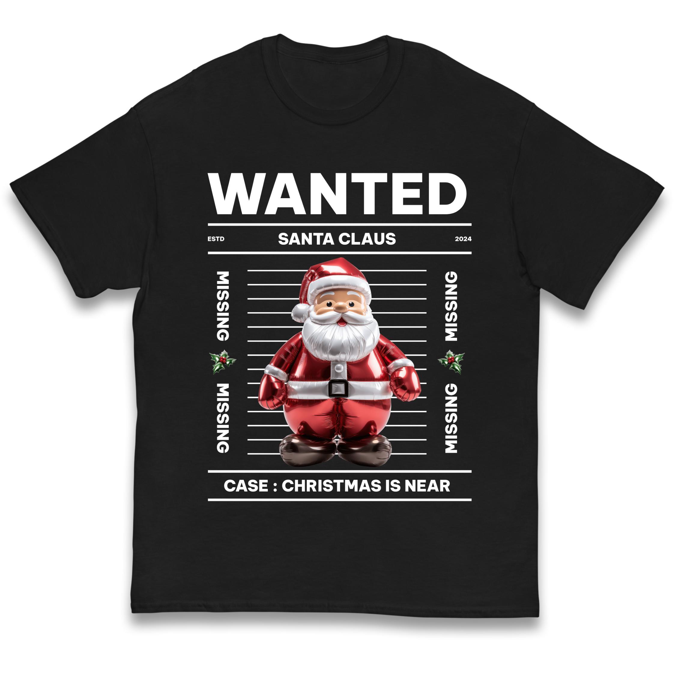 Wanted Santa Christmas Kids T-Shirt 100